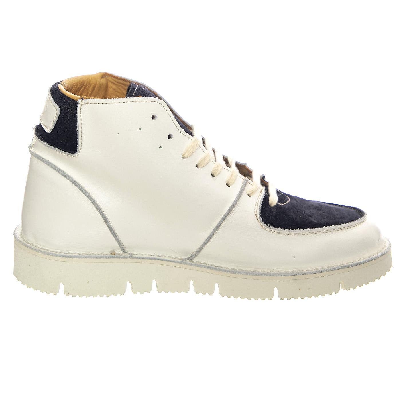 Considered White Navy - Scarpe Stringate Profilo Alto Uomo Bianche OGSCONSIDERED-WHTNVY  ORIGINAL GRADE 