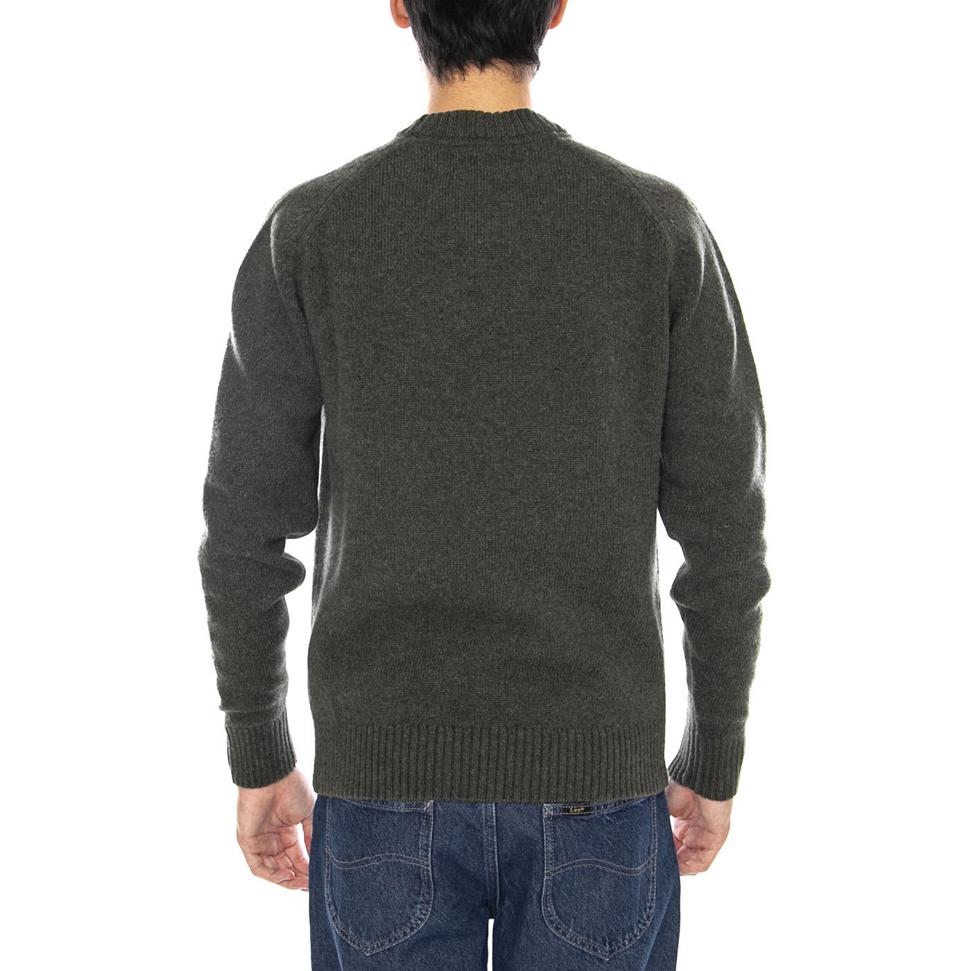 Grangetown Merino Crewneck Mid Olive - Maglione Girocollo Uomo Verde MKN1584 OL54 BARBOUR 
