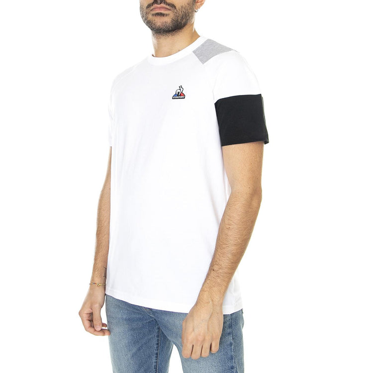 Bat Tee SS N°1 M N.O.White / G .Chiné / Clair - Maglia Girocollo Uomo Bianca 2210565-nwc  LE COQ SPORTIF 