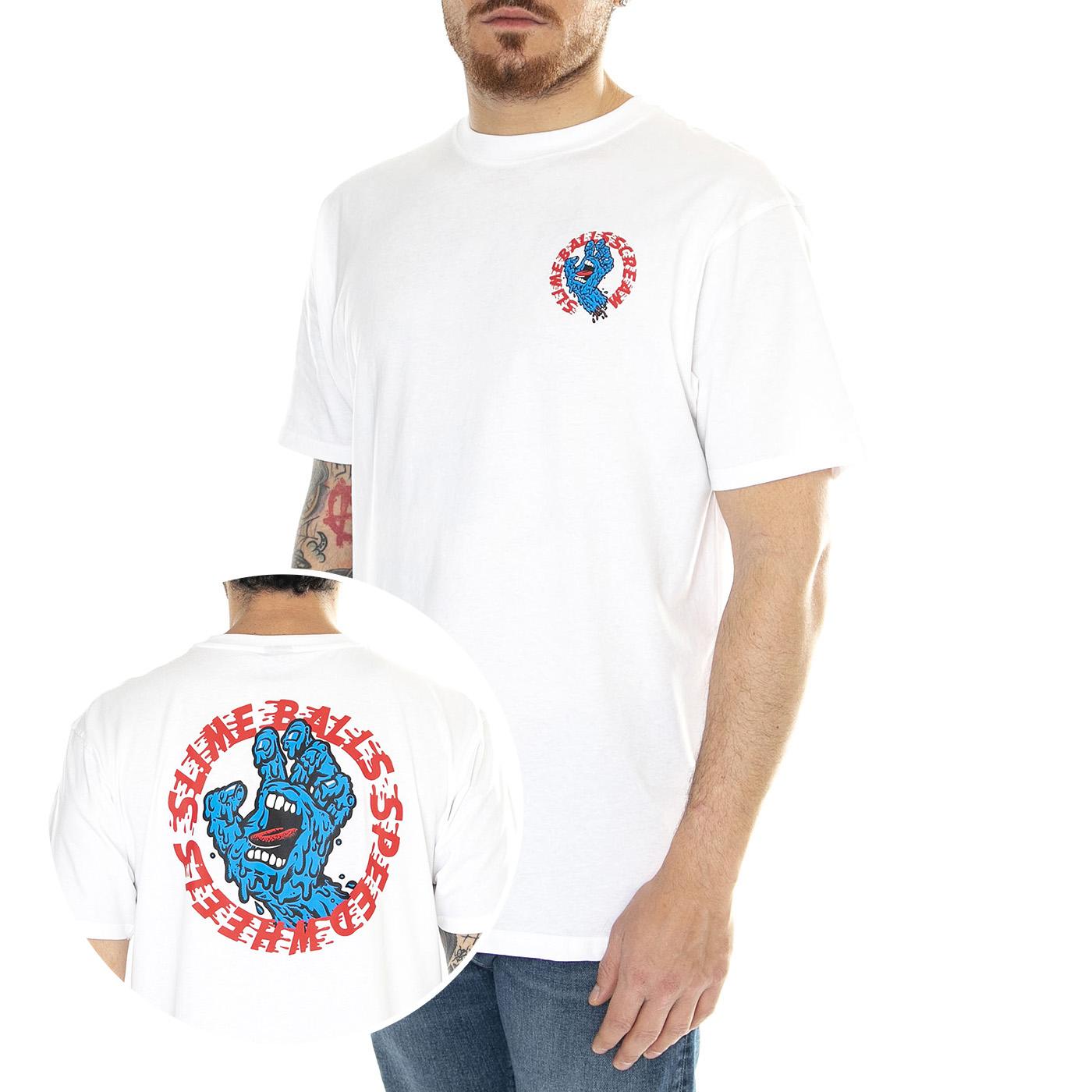 SB Hand White - Maglietta Girocollo Uomo Bianca SCA-TEE-11007  SANTA CRUZ 