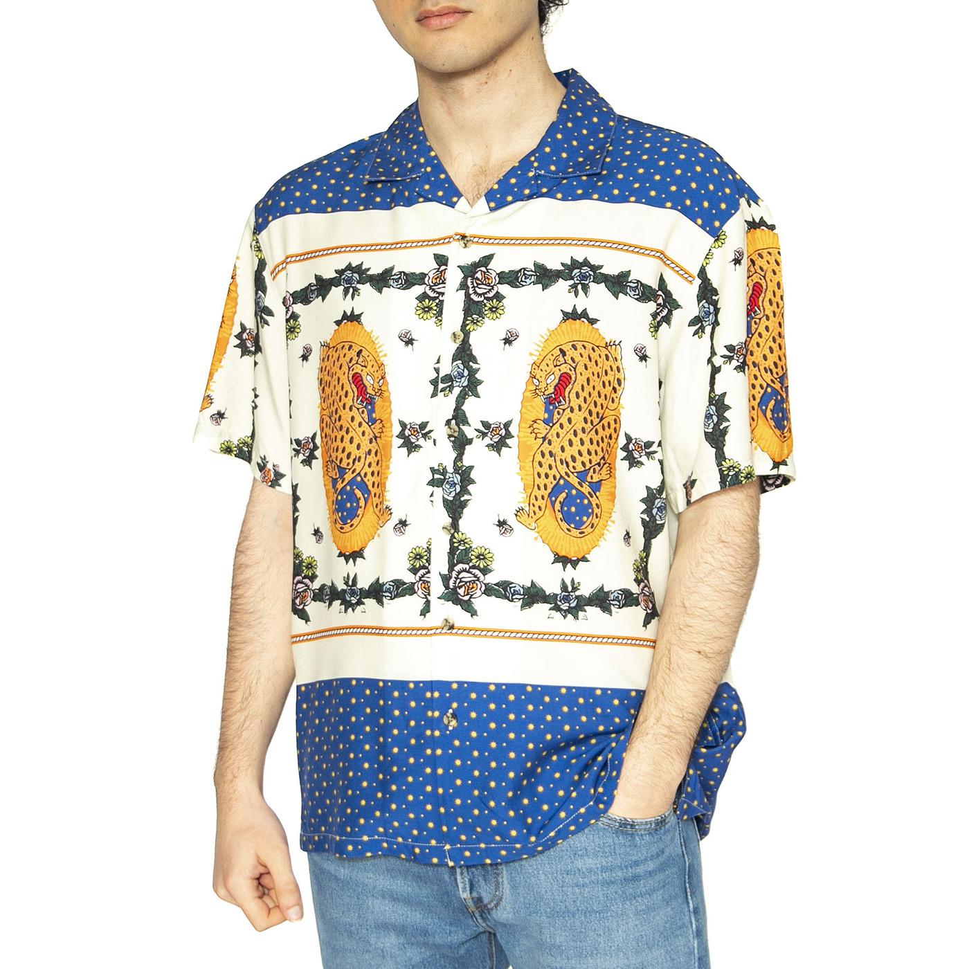 Bunker R Fiesta S/S WVN - Camicia Maniche Corte Uomo Multicolore 01399-MXCJG  BRIXTON 