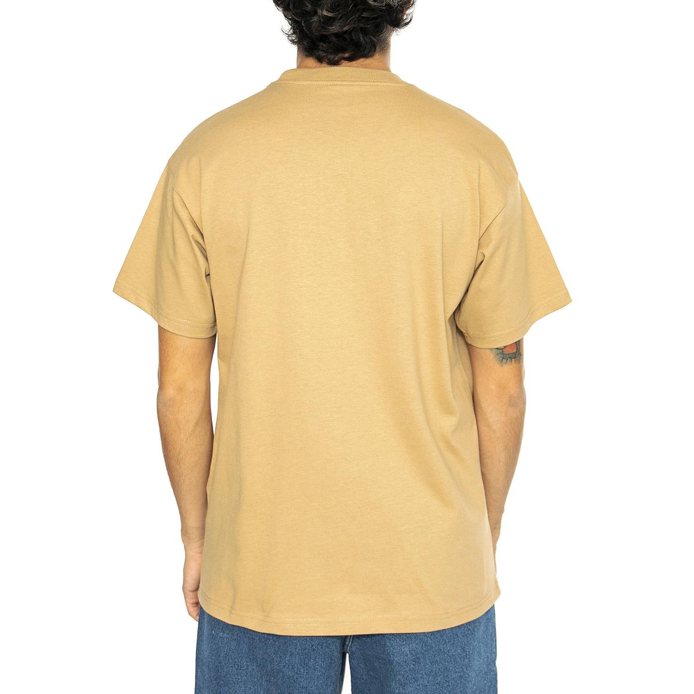 S/S Fragments Pocket T-Shirt Dusty H Brown / Black - Maglietta Girocollo Uomo Marrone I034407.0IAXX  CARHARTT WIP 