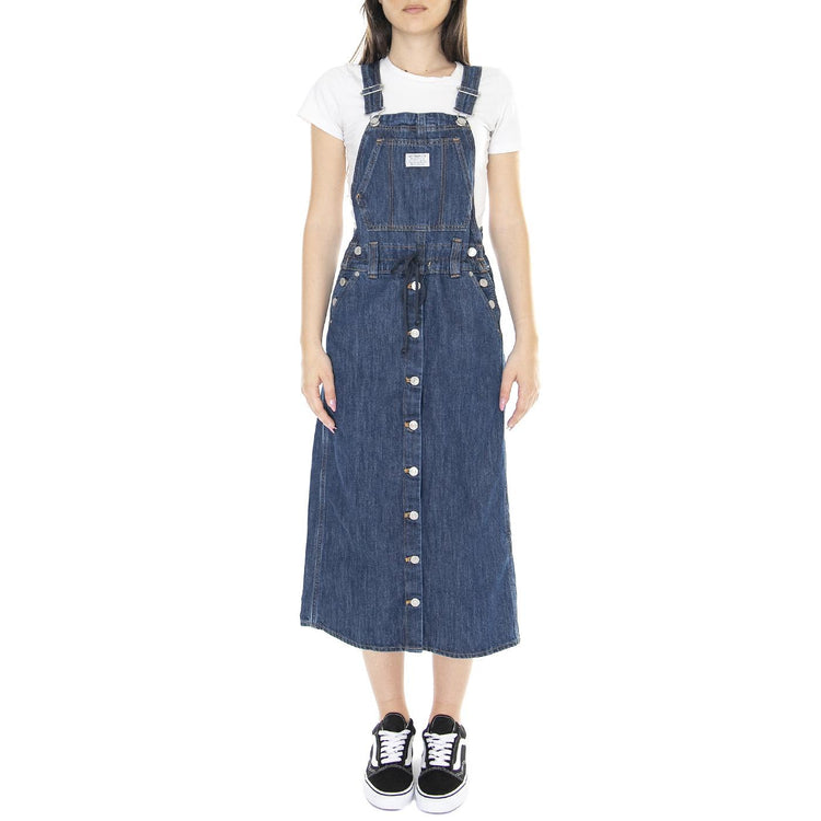 W' Lexie Skirthall Indigo Stonewash - Salopette  Gonna Donna Denim Jeans Blu A4598-0000  LEVIS 