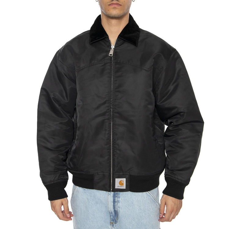Santa Fe Alumni Jacket Black / Scarlet - Goacca Uomo Ner I035147.31YXX . CARHARTT WIP 