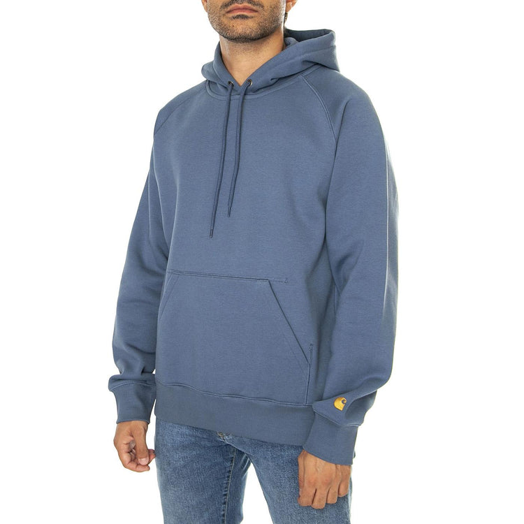 Hooded Chase Sweat Positano / Gold - Felpa con Cappuccio Uomo Blu I033661.2J2XX  CARHARTT WIP 