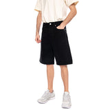 Five Baggy 9893 Pin DNM Shorts VD2 Black - Bermuda Denim Jeans Uomo Neri  Uomo ONLY & SONS