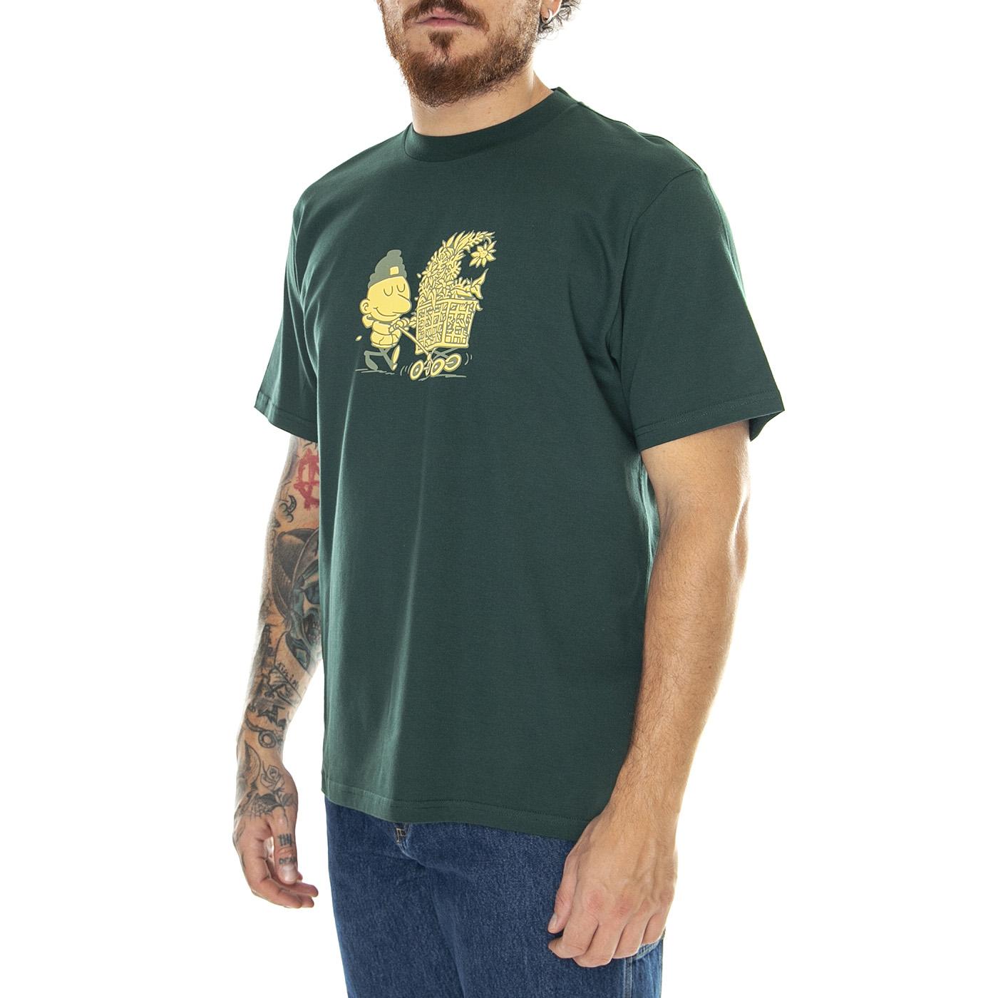 S/S Shopper T-Shirt Discovery Green - Maglietta Girocollo Uomo Verde I032391.1N9XX  CARHARTT WIP 