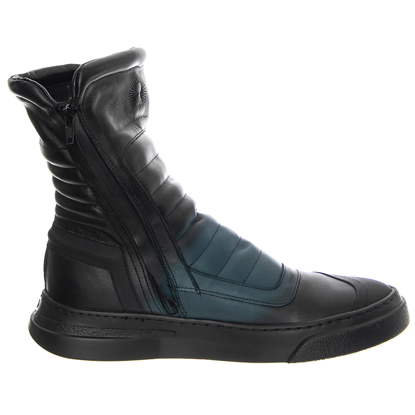 M' Moto Nappa Black / Blue Black Sole - Stivali Uomo Neri / Blu BOMMOTO-NAPPA.BKBLU  BRUNO BORDESE 