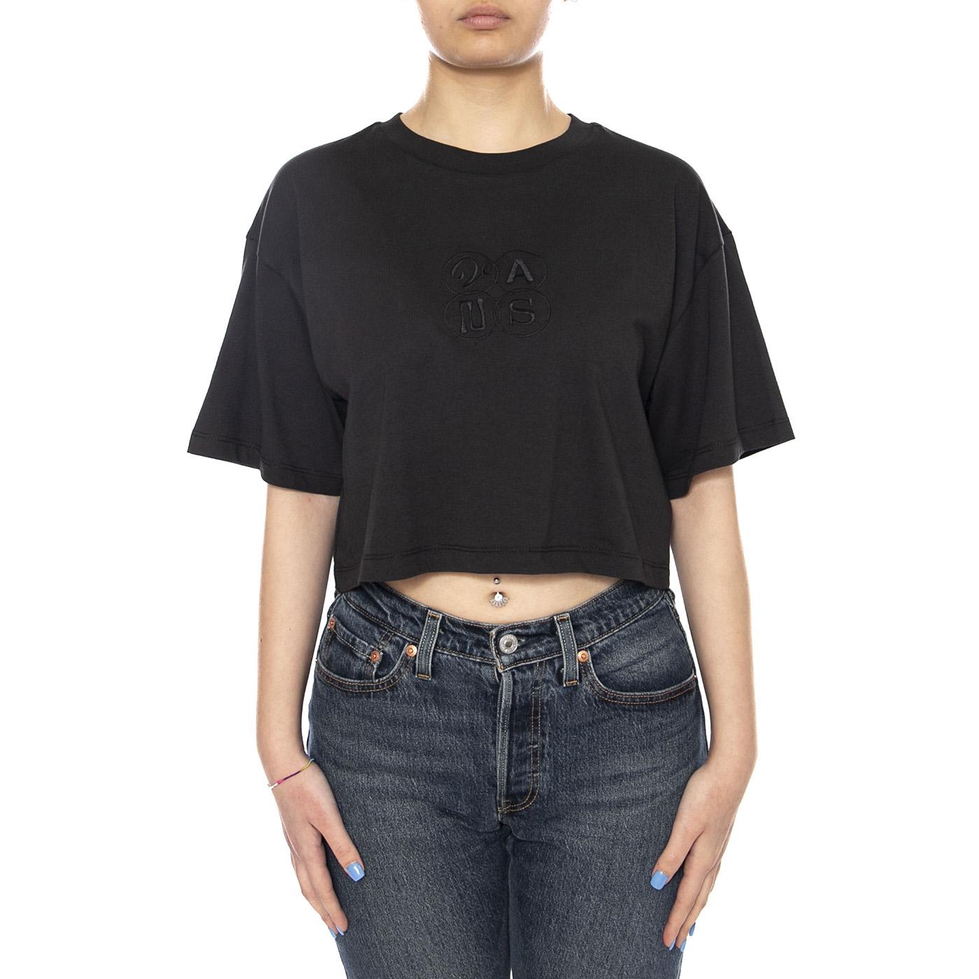ELLIPSE RELAX CROP SS - Maglietta Girocollo Donna Nera VN000XDW BLK1 VANS 