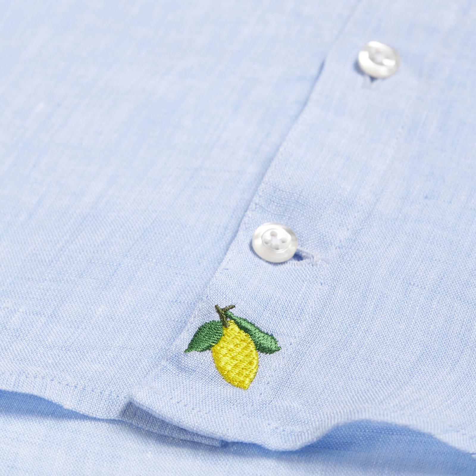 Kids Lemon Linen Shirt - Blue - Camicia Bambino Blu 01-7001-04-01-7001-04 . OAS 