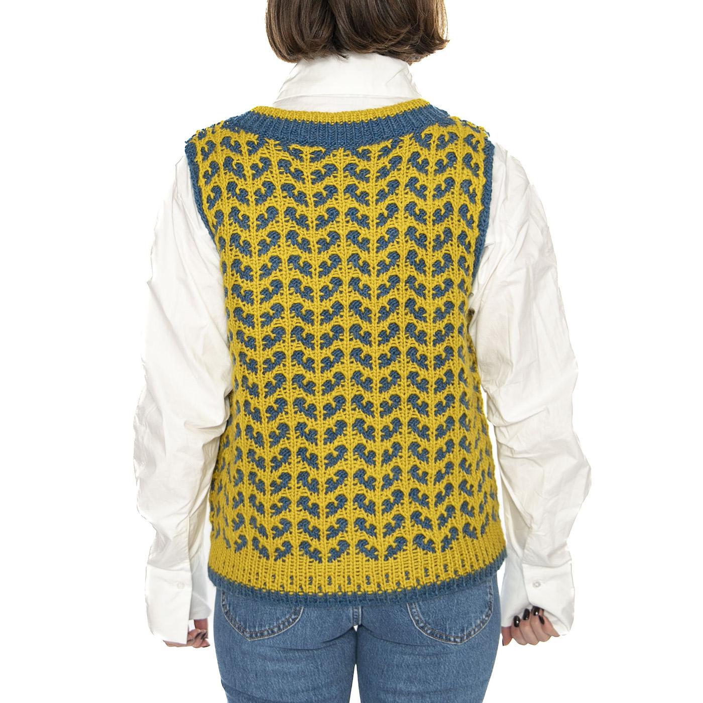 Chaleco Punto Pato / Verde Jacquard - Gilet Donna Multicolore 14610314  MD'M 