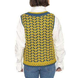 Chaleco Punto Pato / Verde Jacquard - Gilet Donna Multicolore 14610314  MD'M 