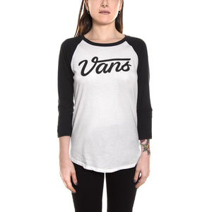 Wm Dugout - White/Black - Maglietta Girocollo Donna VA31UVYB2  VANS 