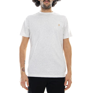 Denny Slim Marl - Chalk White - Maglietta Girocollo Uomo Bianca F4KS70X3-110  FARAH 