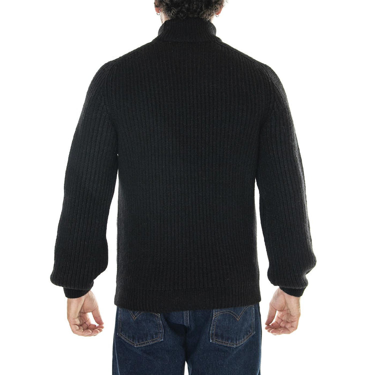 M' Roni High Collar Sweater Black - Maglione a Collo Alto Uomo Nero I029755.89.67.  EDWIN 