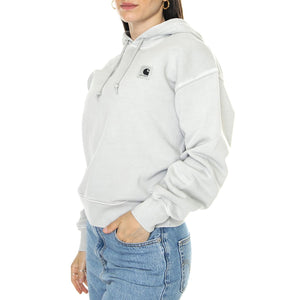 W' Hooded Nelson Sweat Sonic Silver /garment dyed - Felpa con Cappuccio Donna Grigia I032741.1YEGD  CARHARTT WIP 