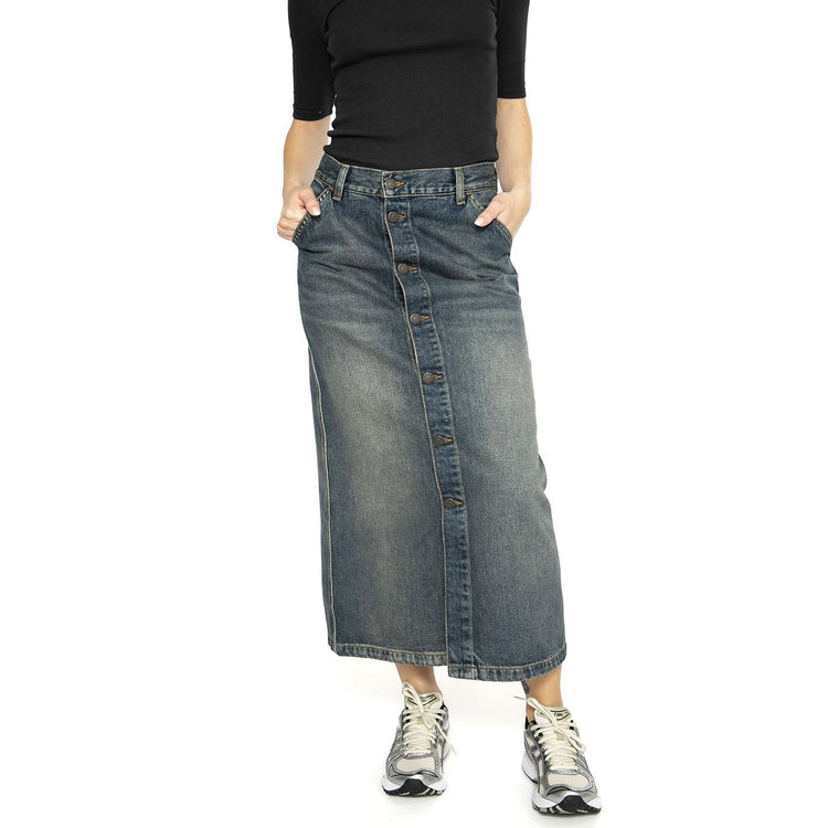 W' Marvin Skirt Blue - Gonna Longuette Denim Jeans Blu I034647.014Q  CARHARTT WIP 