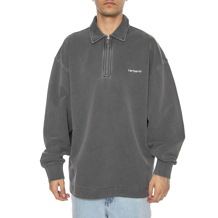 Piqué Script Sweat Black / White - Felpa Uomo Grigia I035188.0D2GD . CARHARTT WIP 