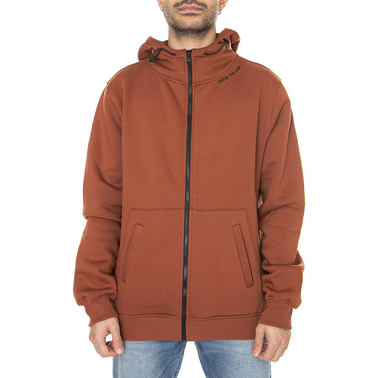 Essential Nikel - Felpa con Cappuccio e Zip Uomo Marrone KAF22UHDZ103-132  KANGOL 