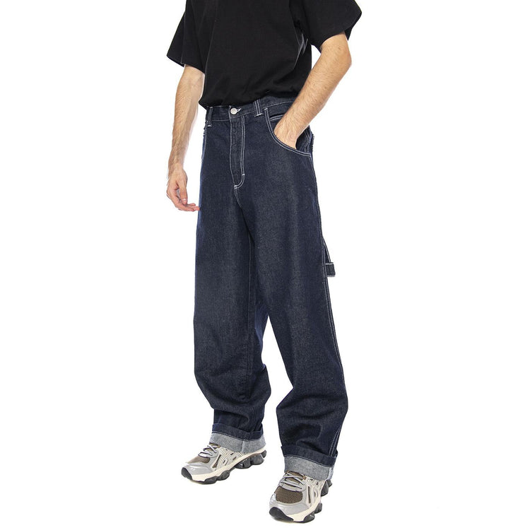 Pantolone Lungo T. Denim Blue 100% Cot Lav Ammorbidito - Pantaloni Denim Jeans Uomo Blu R.BLUE-L-DNMB-001 . BLUESKIN 