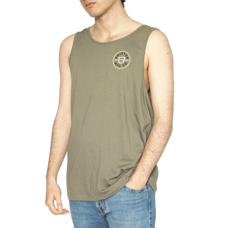 Crest Tank Top - Canotta Uomo Verde 22353-OLVSP  BRIXTON 