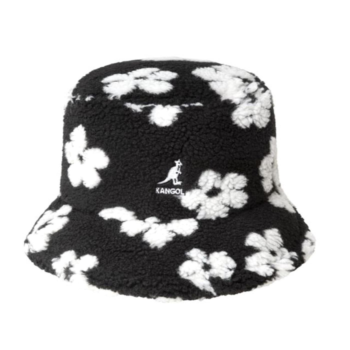 Floral Fleece Bucket Black / White - Cappello da Pescatore Multicolore K5422-BW016  KANGOL 