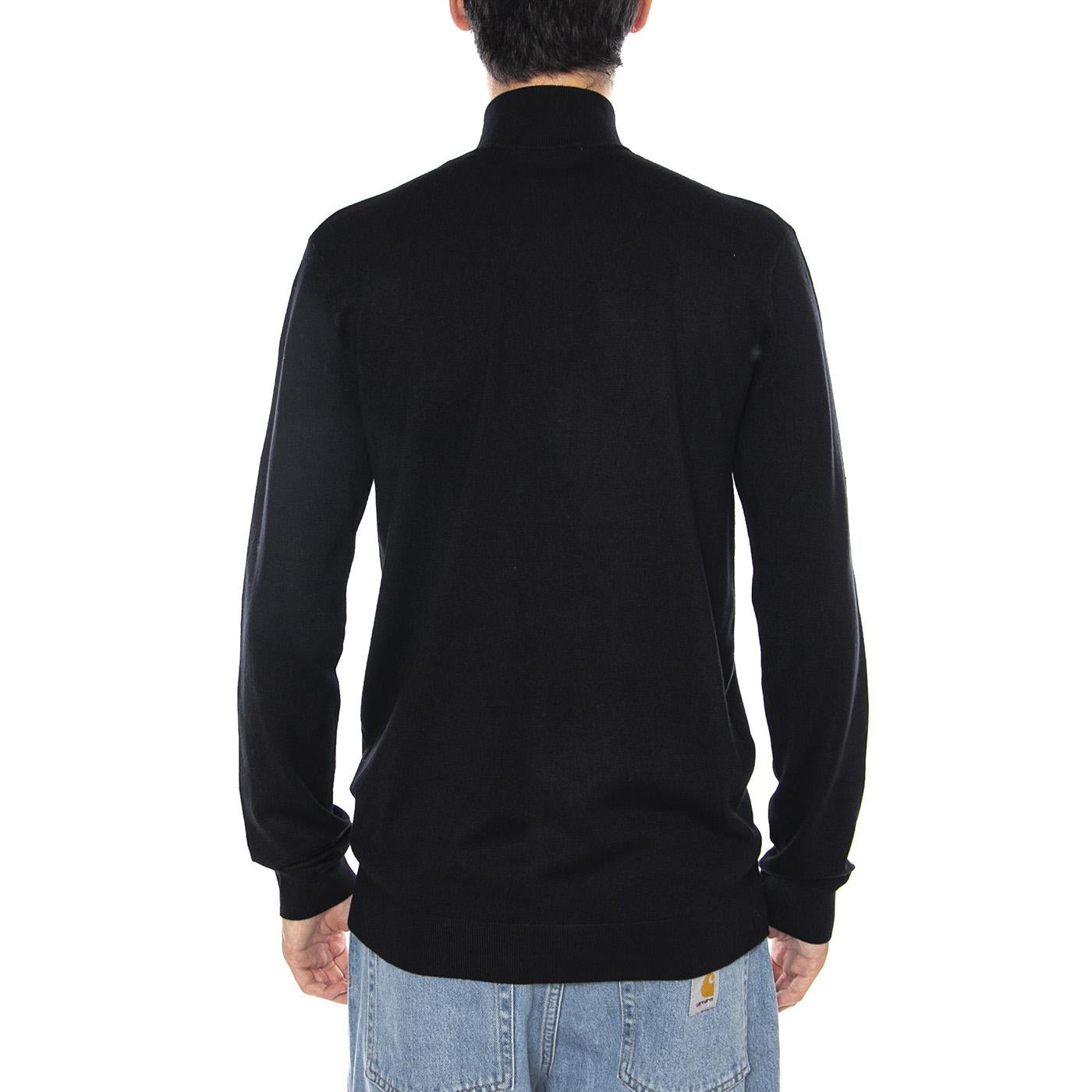 WYLER Life Reg 14 Half Zip Knit Noos Black - Maglione Collo Alto con Zip Uomo Nero 22021264-3766307  ONLY & SONS 