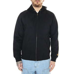 Hooded Chase Jacket Black / Gold - Felpa con Cappuccio e Zip Uomo Nera I033664.00FXX  CARHARTT WIP 