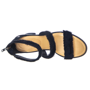 Womens Del Rey Fluff Heel Lantana Black Sandals UGSDELRFHBK1095489W  UGG 