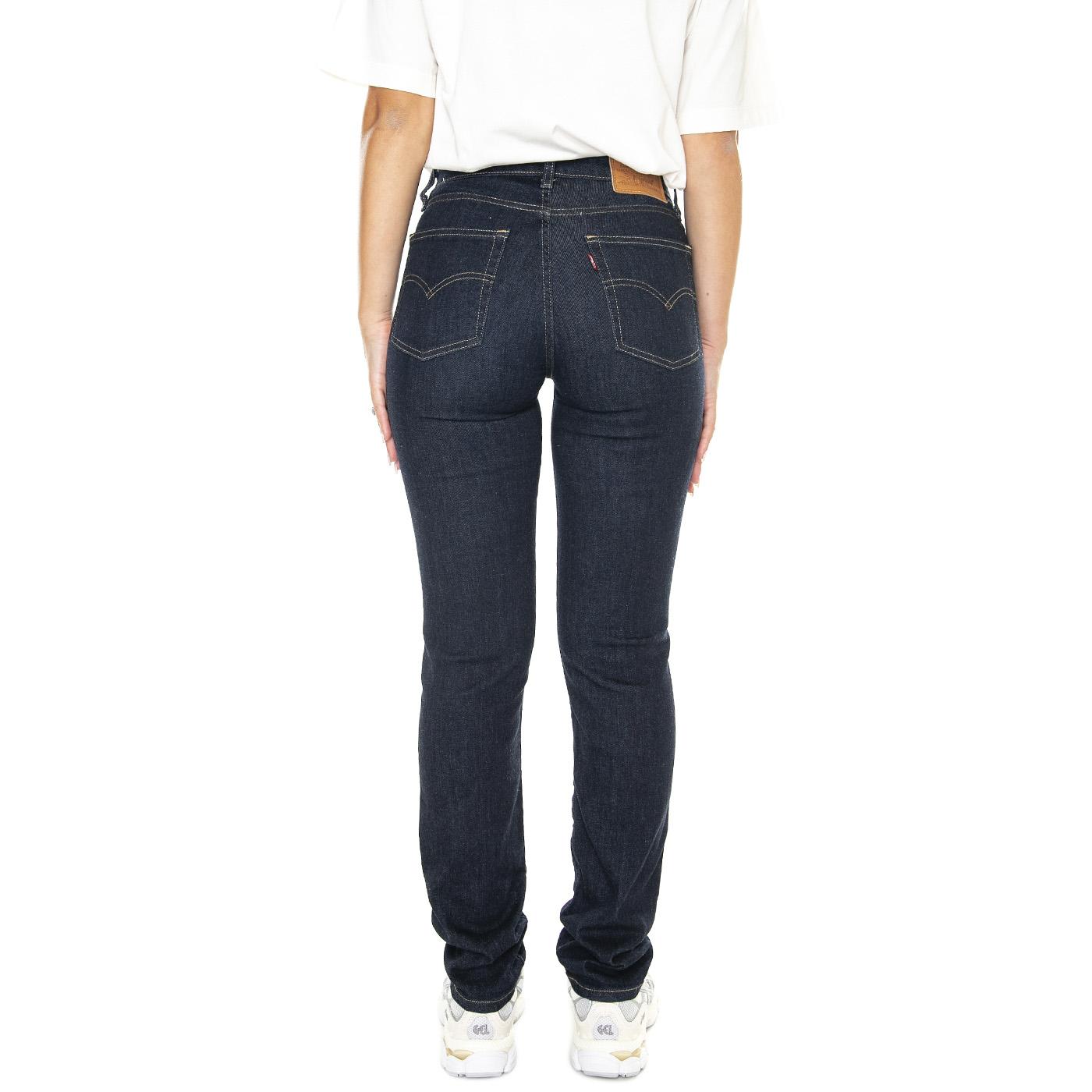 724 High Rise Straight Blue Wave Rinse Dark Indigo Worn In - Pantaloni Denim Jeans Donna Blu 18883-0227  LEVIS 