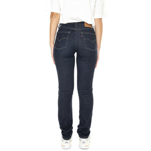 724 High Rise Straight Blue Wave Rinse Dark Indigo Worn In - Pantaloni Denim Jeans Donna Blu 18883-0227  LEVIS 