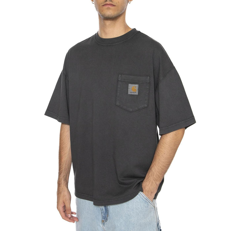 S/S Hudson Pocket T-Shirt Black - Maglietta Girocollo Uomo Nera I035140.895F . CARHARTT WIP 