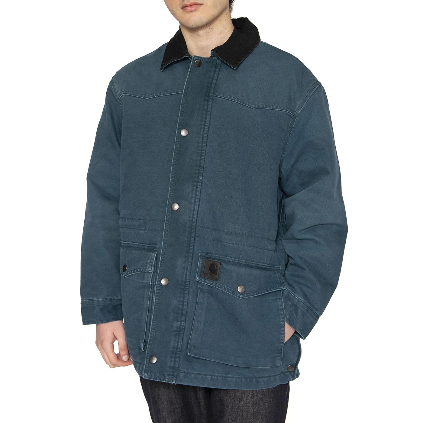 OG Santa Fe Coat Deep Lagoon / Black - Giacca Uomo Verde I034314.2NC4O  CARHARTT WIP 