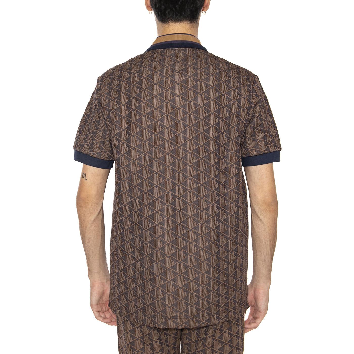 Maglietta M/C 9I4 Brown - Polo Shirt Uomo Marrone DH1417-9I4 . LACOSTE 