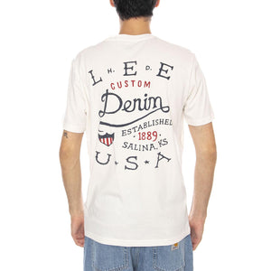 Essential Graphic Tee Ecru - Maglietta Girocollo Uomo Crema 112370518 . LEE 