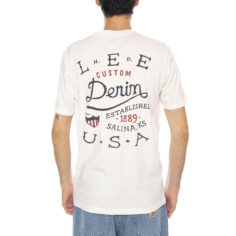 Essential Graphic Tee Ecru - Maglietta Girocollo Uomo Crema 112370518 . LEE 