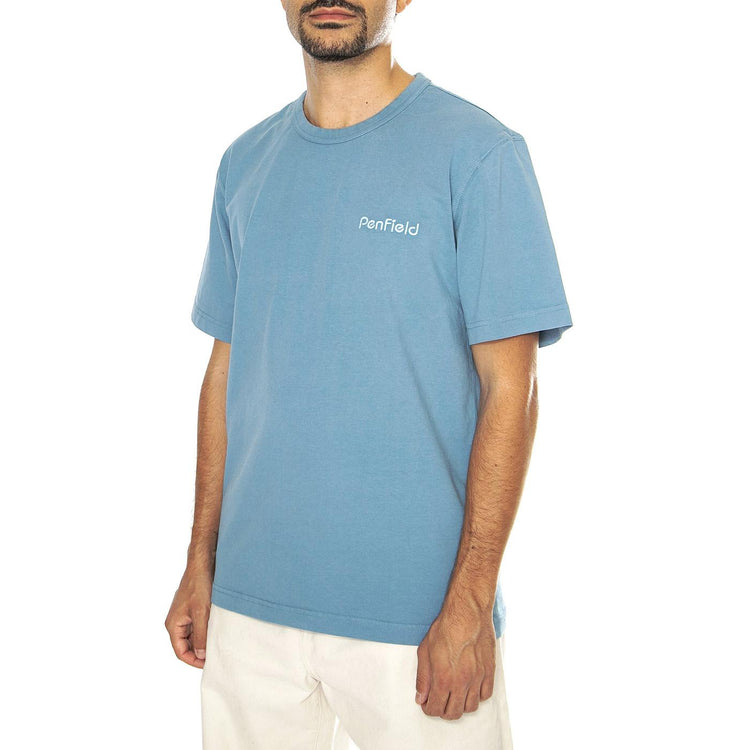 Garment Dyed T-Shirt Milky Blue - Maglietta Girocollo Uomo Blu PFD0344-F59  PENFIELD 