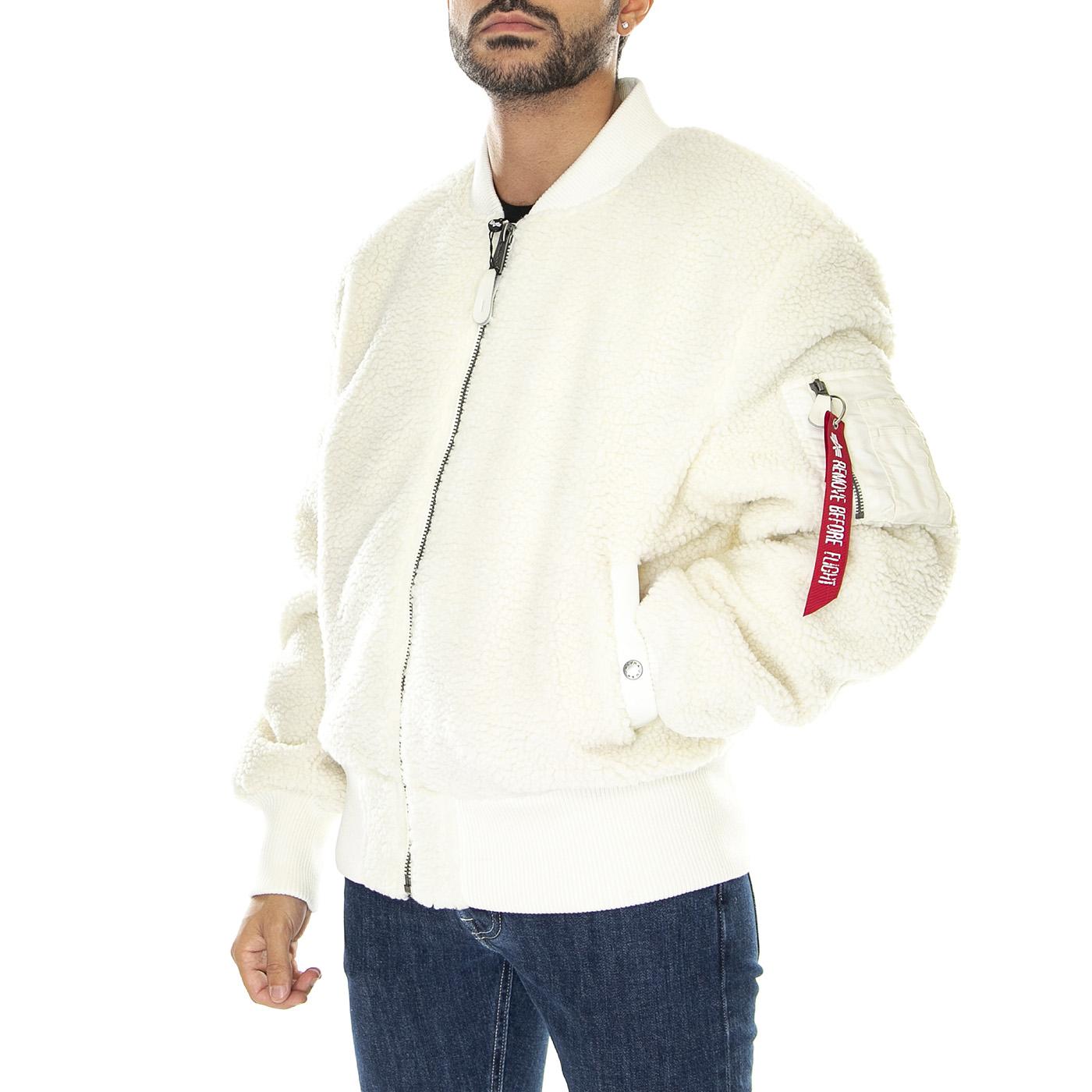 MA-1 Teddy Off White - Giacca Invernale Uomo Bianca 108102-16  ALPHA INDUSTRIES 