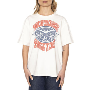 Gr Rabor Tee Good Things Take Time Egret - Maglietta Girocollo Donna Bianca 001MX-0000 . LEVIS 