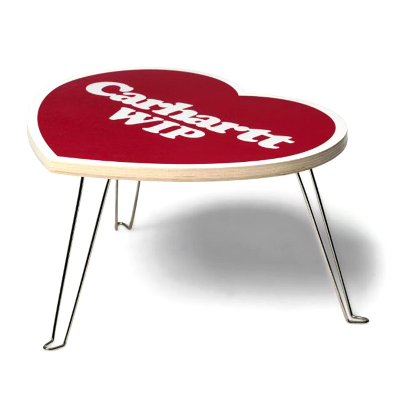 Heart Folding Table Scarlet / White - Tavolino con Logo e Gambe Pieghevoli Rosso I035830.3FXXX . CARHARTT WIP 