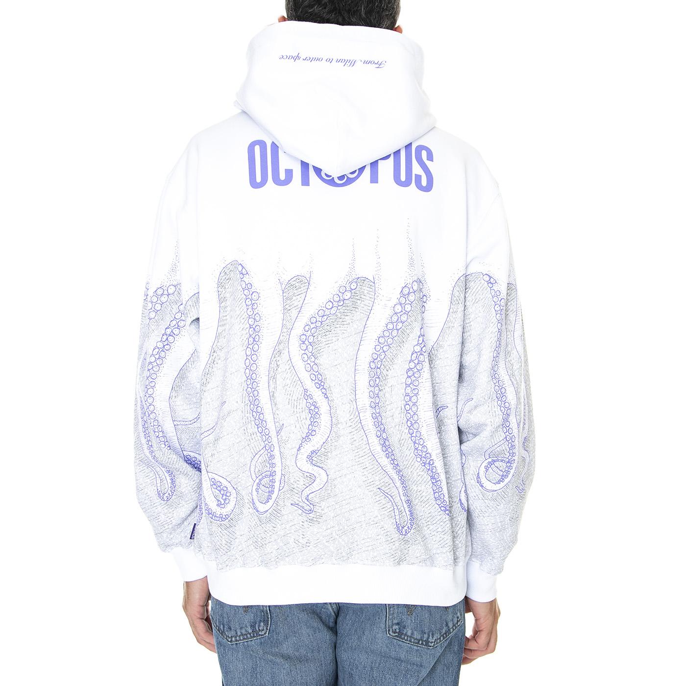 Milan Octopus Hoodie White - Felpa con Cappuccio Uomo Bianca 22WOSH33-WHITE  OCTOPUS 