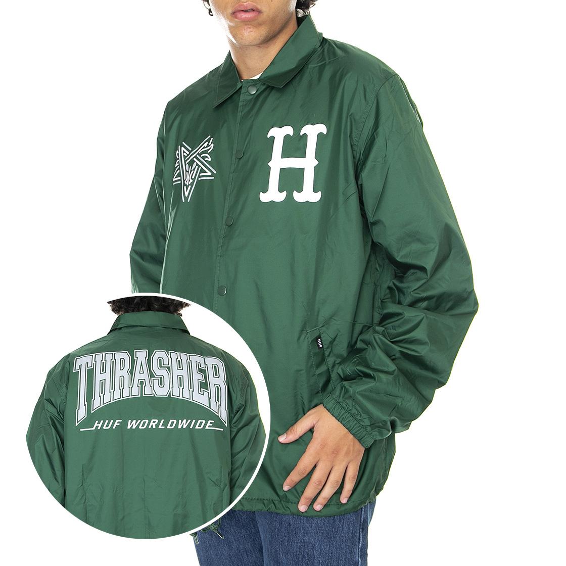 Huf x Thrasher Split Coaches - Giacca Uomo Verde / Forest Green JK00385-FOGRN  HUF 