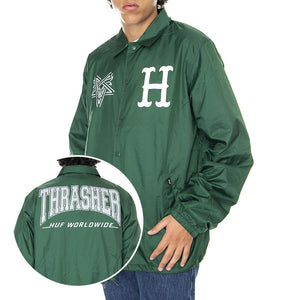 Huf x Thrasher Split Coaches - Giacca Uomo Verde / Forest Green JK00385-FOGRN  HUF 