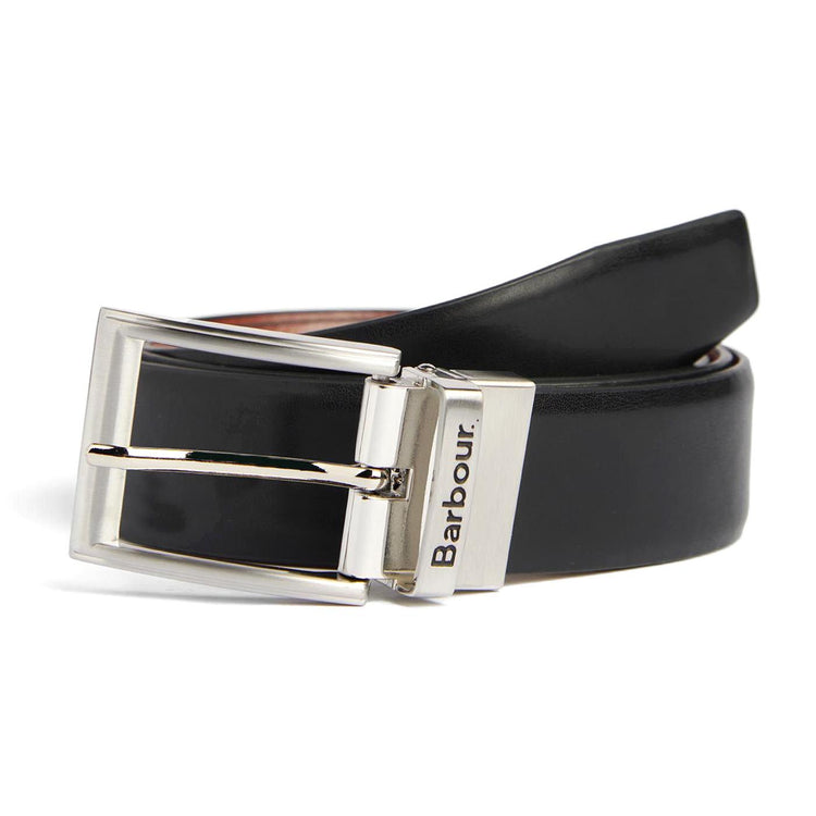 Fife Reversible Leather Belt Black / Chestnut Brown - Cintura in Pelle Nera / Marrone MAC0455-BK31-FW23  BARBOUR 