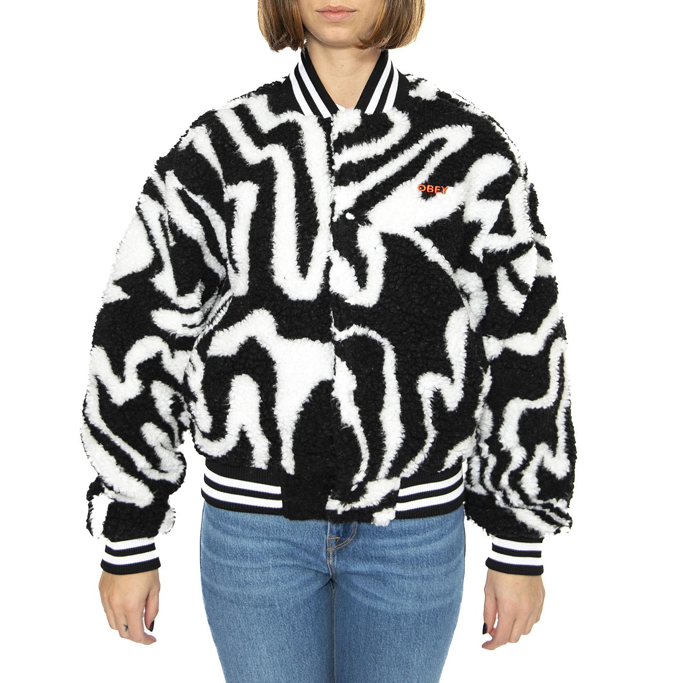 Obey Mazy Varsity Jacket Black Multi - Giacca Donna Nera / Multicolore 221800404-BKM  OBEY 