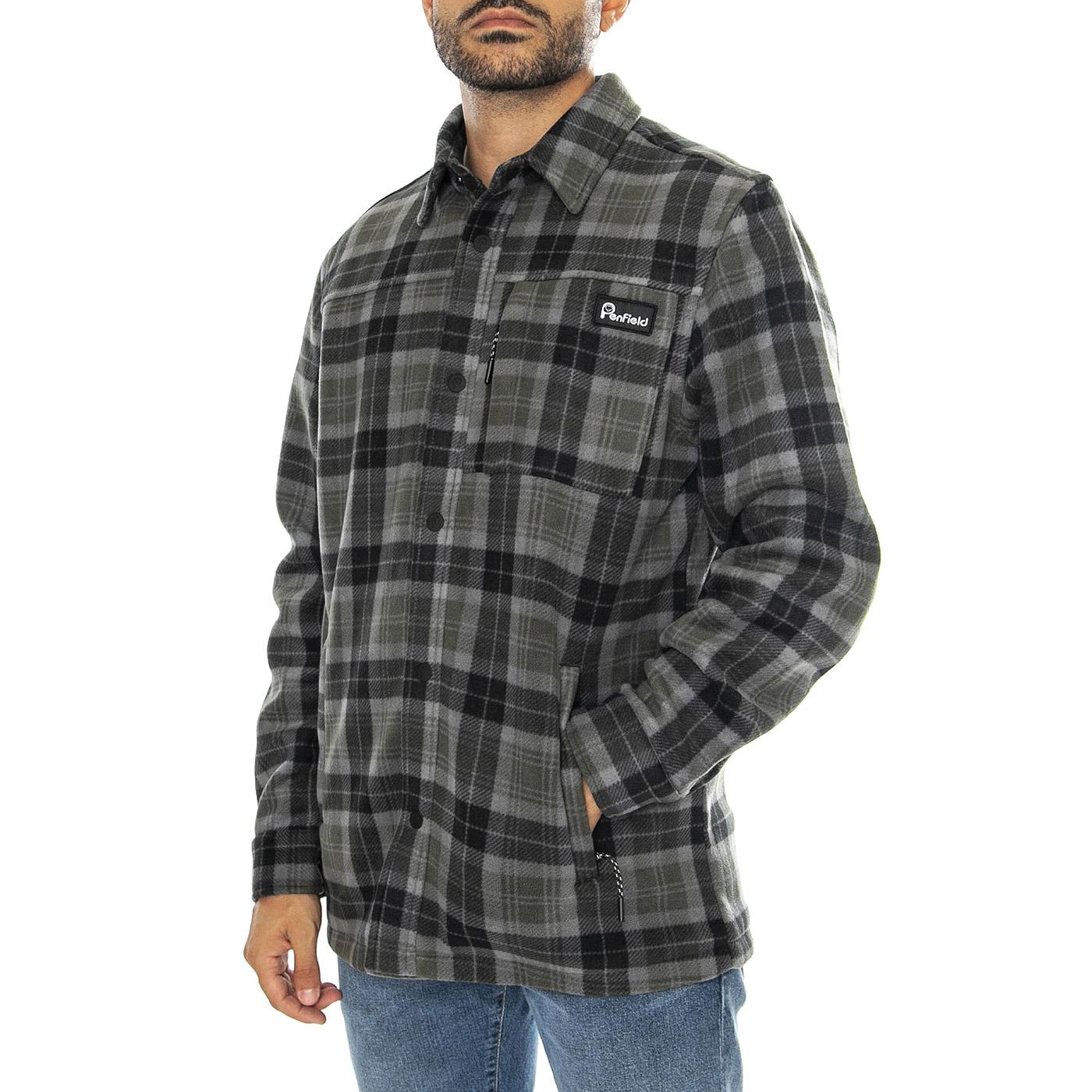 Checked Polar Fleece Jacket Forest Night - Giacca Uomo Multicolore PFD0243-407  PENFIELD 
