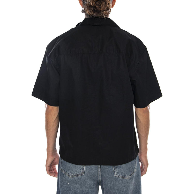 S/S KENDRY SHIRT BLACK / WHITE - Camicia Maniche Corte Uomo Nera I036809 0D2XX CARHARTT WIP 