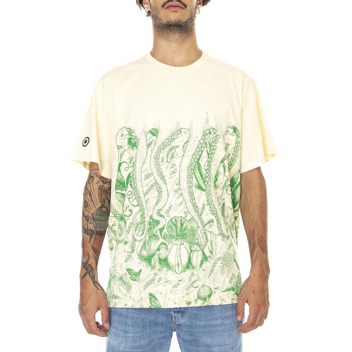 Octopus Botanic Tee Cream - Maglietta Girocollo Uomo Bianca 22WOTS11-CREAM  OCTOPUS 
