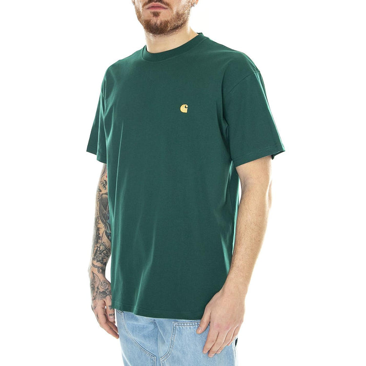 S/S Chase T-Shirt Chervil / Gold - Maglietta Girocollo Uomo Verde I026391.1YWXX  CARHARTT WIP 