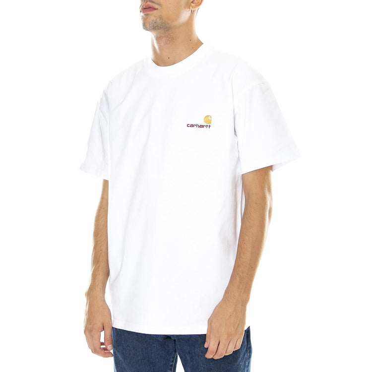 S/S AMERICAN SCRIPT T-SHIRT WHITE - Maglietta Girocollo Uomo Bianca I029956 02XX CARHARTT WIP 